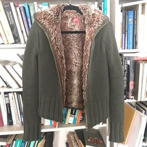 Miss Sixty sweater with Faux fur. Rare find! ✨